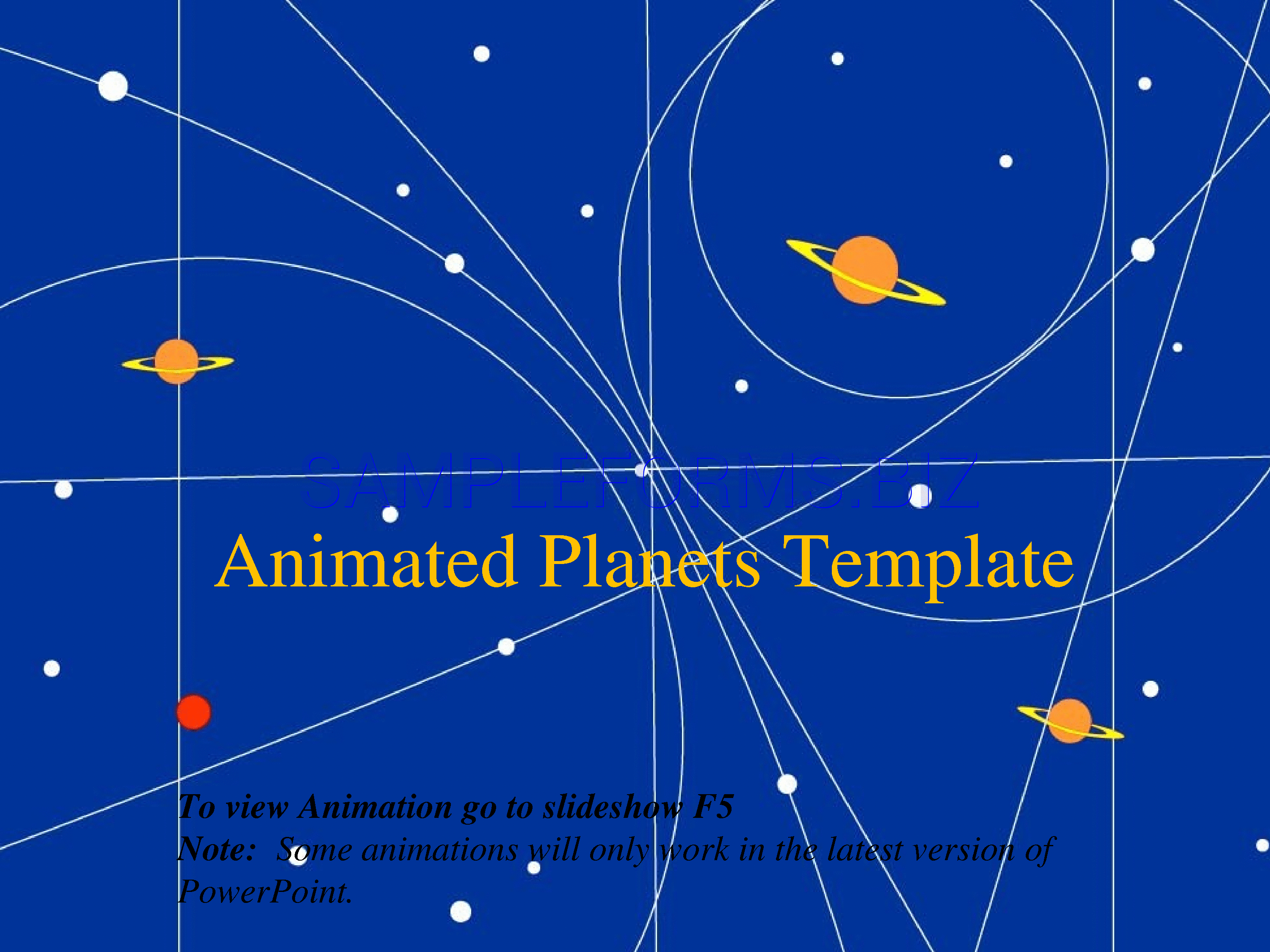Preview free downloadable Animated Planets Template in PDF (page 1)